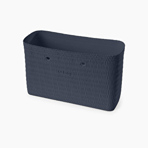 Scocca midollino blu navy O bag beach mini - O bag