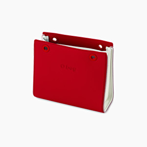 Scocca tessuto sintetico contrasto rossa O bag double - O bag