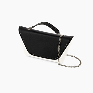 Pattina tessuto sintetico con borchie nera O bag sheen - O bag