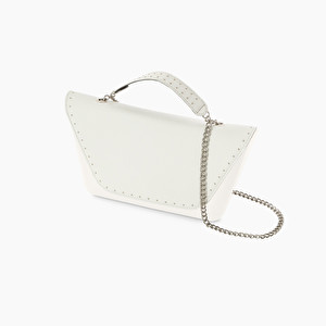 Pattina tessuto sintetico con borchie latte O bag sheen - O bag