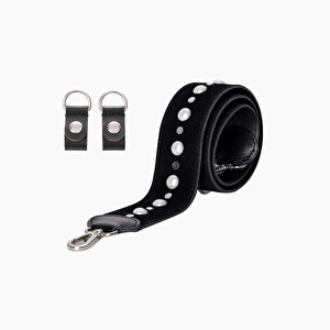 Tracolla in velluto con perle e clip - O bag